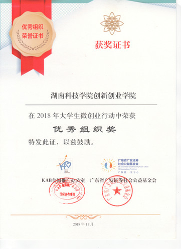 2018年微创业优秀组织奖(1)